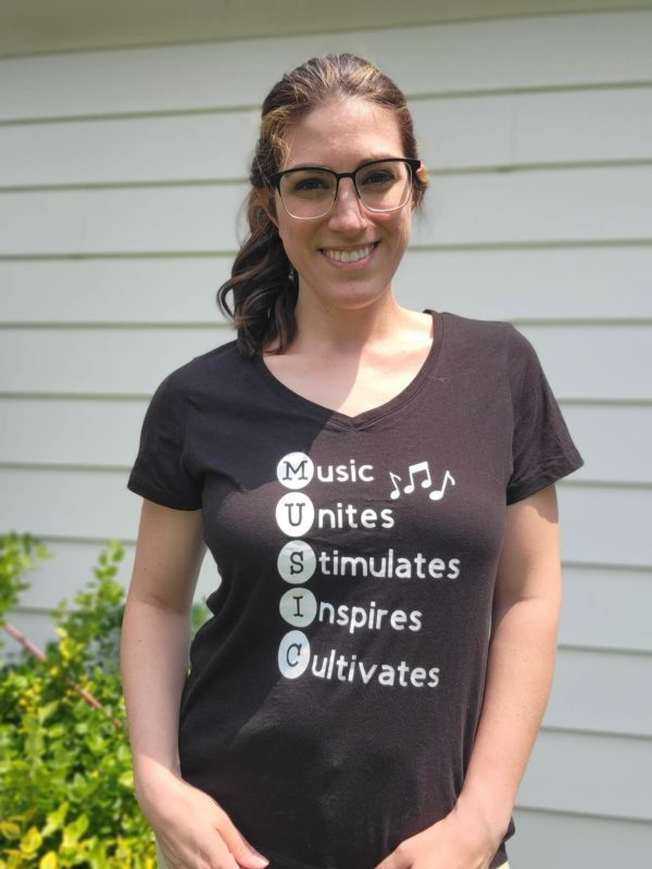 M-U-S-I-C Acronym V-Neck T-Shirt - Maple City Music Therapy